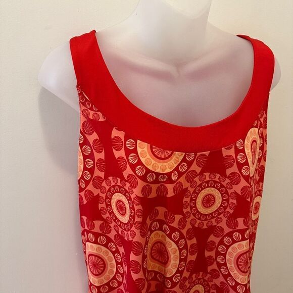 Jennifer Lauren Orange Red Boho Bohemian Flowy Flowing mMedallion Tank XL - Picture 4 of 7